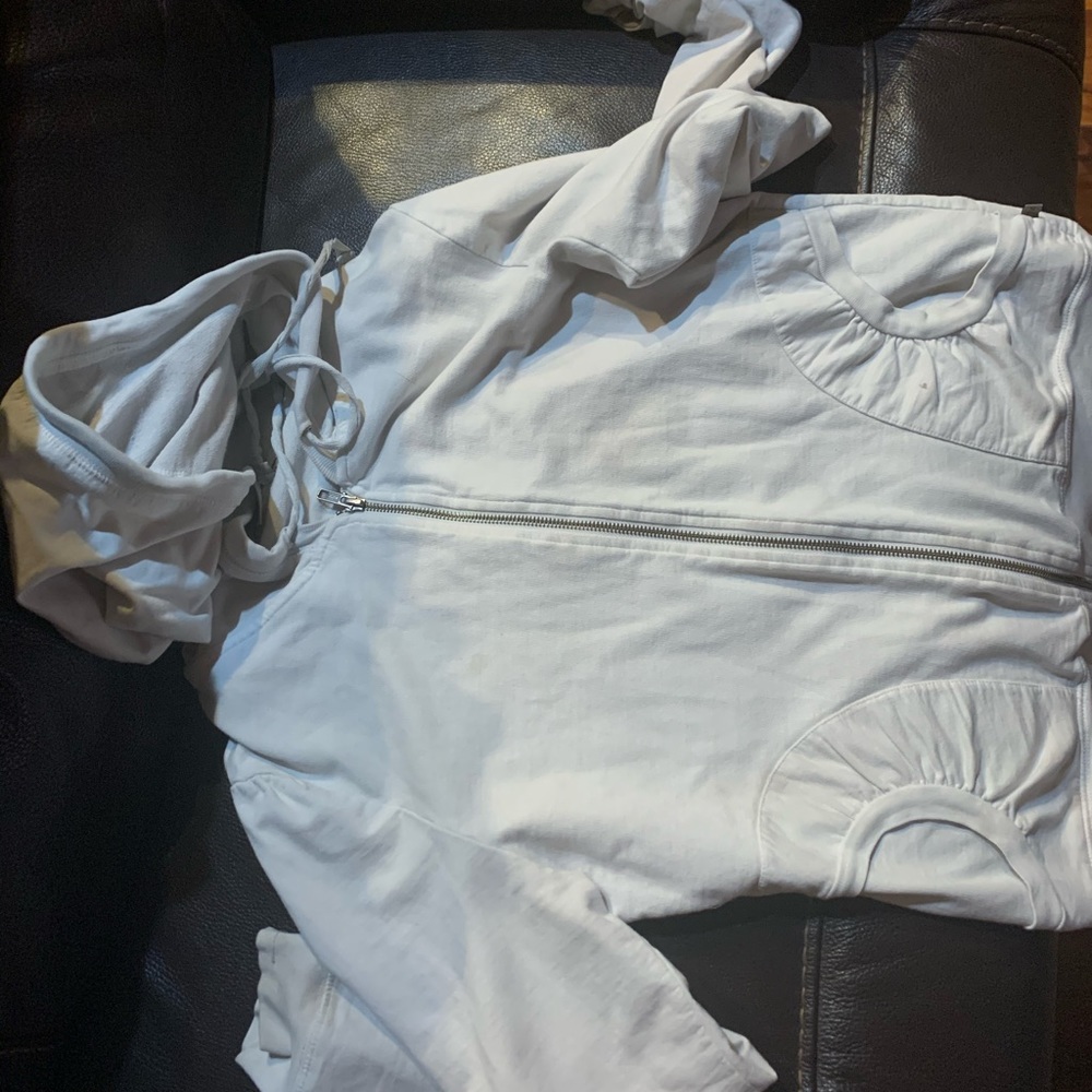 White zip up jacket